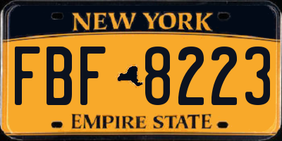 NY license plate FBF8223
