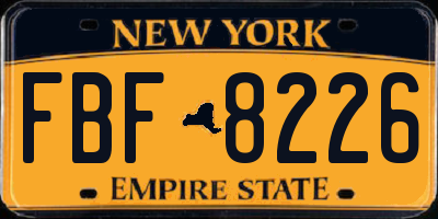 NY license plate FBF8226