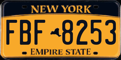 NY license plate FBF8253