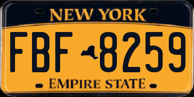 NY license plate FBF8259