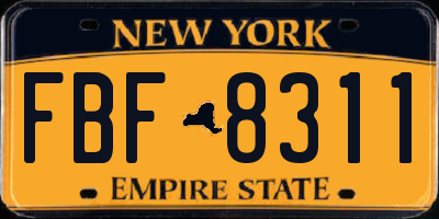 NY license plate FBF8311