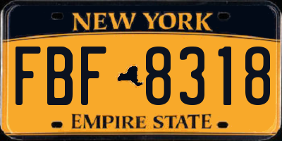 NY license plate FBF8318