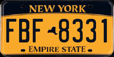 NY license plate FBF8331
