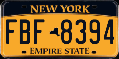 NY license plate FBF8394