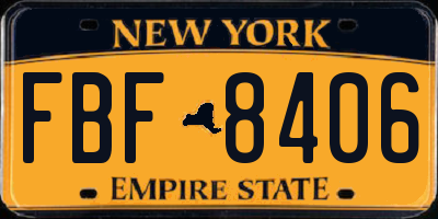 NY license plate FBF8406