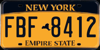 NY license plate FBF8412