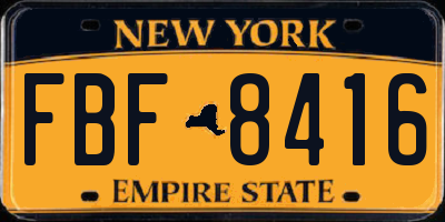 NY license plate FBF8416
