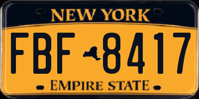 NY license plate FBF8417