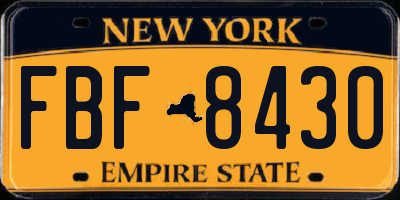 NY license plate FBF8430