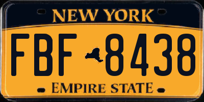 NY license plate FBF8438
