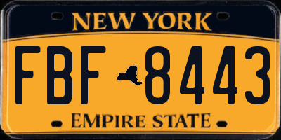 NY license plate FBF8443