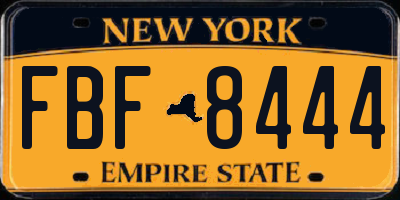 NY license plate FBF8444