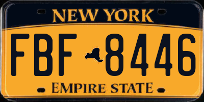 NY license plate FBF8446
