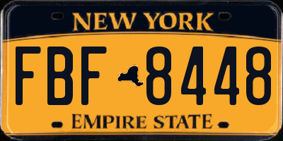 NY license plate FBF8448