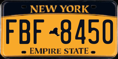 NY license plate FBF8450