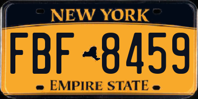 NY license plate FBF8459
