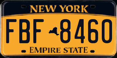 NY license plate FBF8460