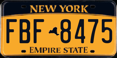 NY license plate FBF8475