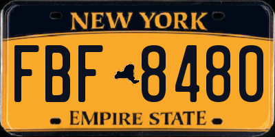 NY license plate FBF8480