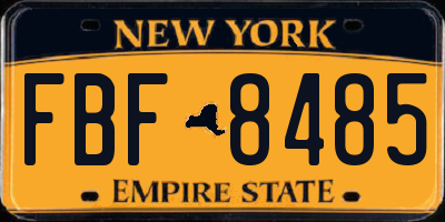 NY license plate FBF8485