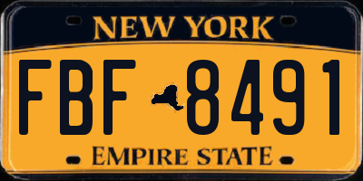 NY license plate FBF8491