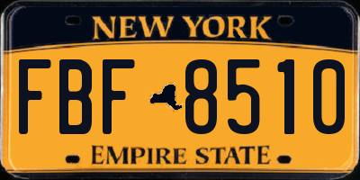 NY license plate FBF8510