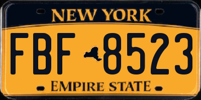 NY license plate FBF8523
