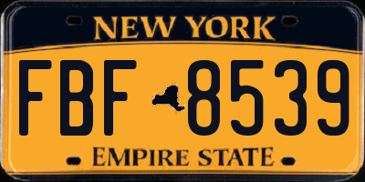 NY license plate FBF8539