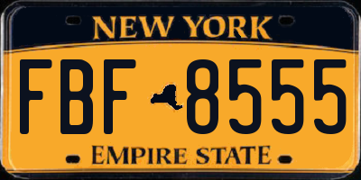 NY license plate FBF8555