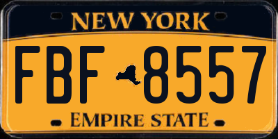 NY license plate FBF8557