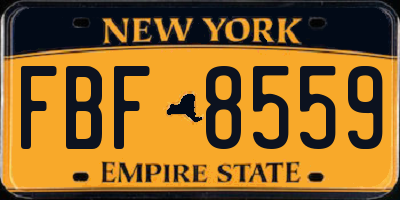 NY license plate FBF8559