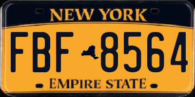 NY license plate FBF8564