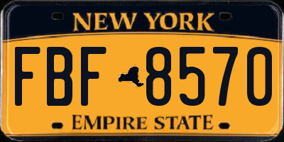 NY license plate FBF8570
