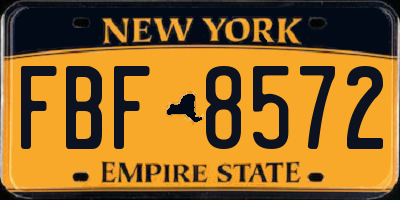 NY license plate FBF8572