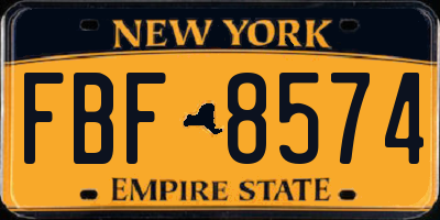 NY license plate FBF8574