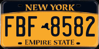 NY license plate FBF8582