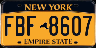 NY license plate FBF8607