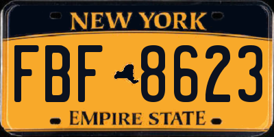 NY license plate FBF8623