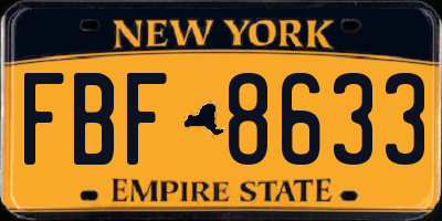 NY license plate FBF8633