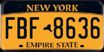 NY license plate FBF8636