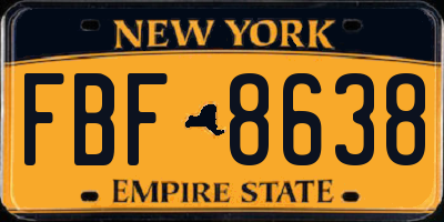 NY license plate FBF8638