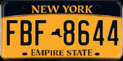 NY license plate FBF8644