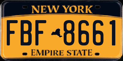 NY license plate FBF8661