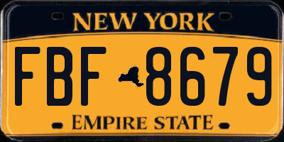 NY license plate FBF8679