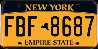 NY license plate FBF8687