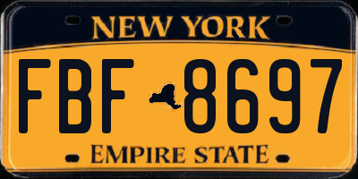 NY license plate FBF8697