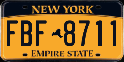 NY license plate FBF8711