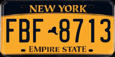 NY license plate FBF8713