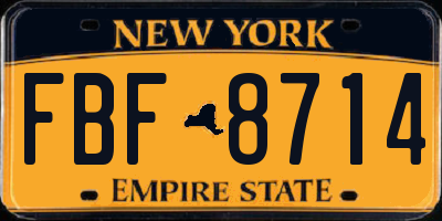 NY license plate FBF8714
