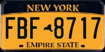 NY license plate FBF8717